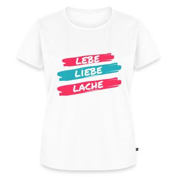 lebe liebe lache - Frauen Premium Bio T-Shirt - Weiß - Vorne - AI Model Female 172 dark (172cm)