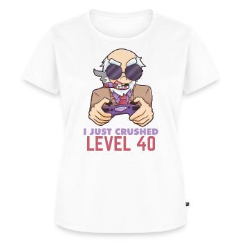 Level 40 Gaming Geburtstag Geschenk - Frauen Premium Bio T-Shirt - Weiß - Vorne - AI Model Female 172 dark (172cm)