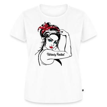 Tierarzthelferin Rosie The Riveter - Frauen Premium Bio T-Shirt - Weiß - Vorne - AI Model Female 172 dark (172cm)