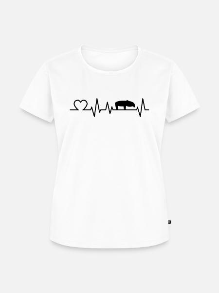 Tapire Herzschlag Säugetier Geschenk - Frauen Premium Bio T-Shirt - Weiß