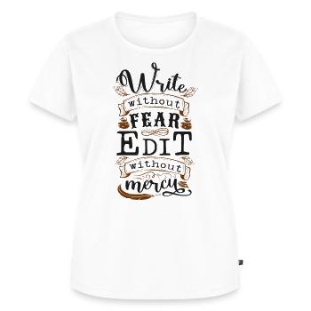 Writing Novel Writer & Published - Frauen Premium Bio T-Shirt - Weiß - Vorne - AI Model Female 172 dark (172cm)
