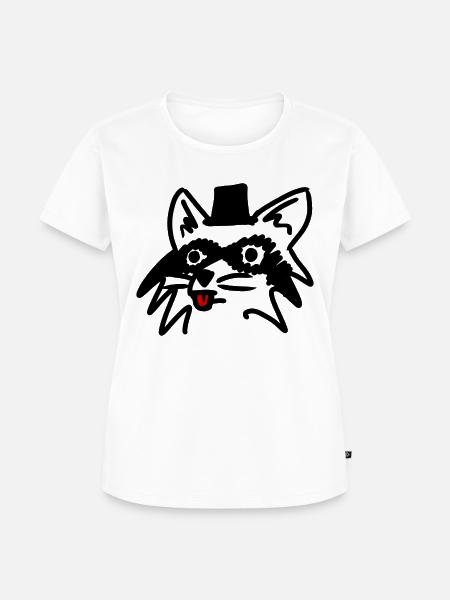 Rassiger Waschbär - Frauen Premium Bio T-Shirt - Weiß