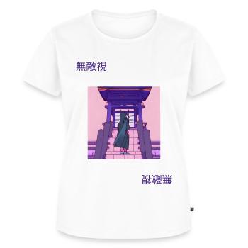 無敵視 - Japanese girl at the temple - ApriNoeScor - Women's Premium Organic T-shirt - white - Front - AI Model Female 172 dark (172cm)