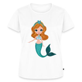 Meerjungfrau - Frauen Premium Bio T-Shirt - Weiß - Vorne - AI Model Female 172 dark (172cm)