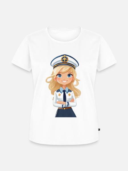 Kapitänin oder Pilotin - Frauen Premium Bio T-Shirt - Weiß