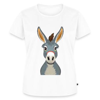 Âne - T-shirt Premium bio Femme - blanc - Devant - AI Model Female 172 dark (172cm)