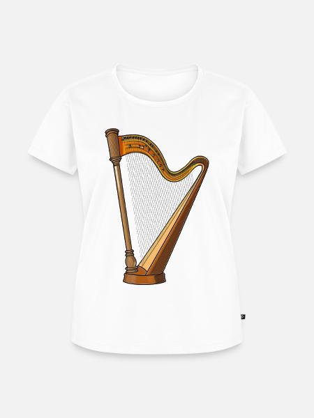 Harfe - Frauen Premium Bio T-Shirt - Weiß
