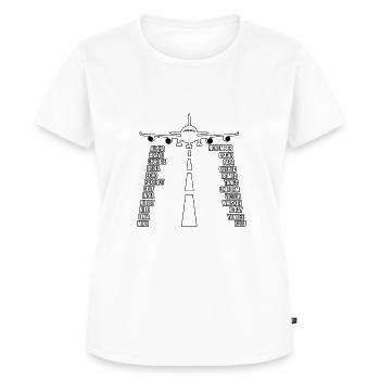 Airplane speaks - Women's Premium Organic T-shirt - white - Front - AI Model Female 172 dark (172cm)
