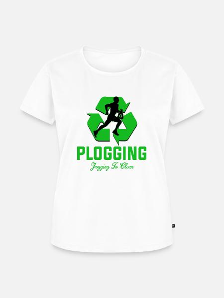 Plogging Jogging to clean - Frauen Premium Bio T-Shirt - Weiß