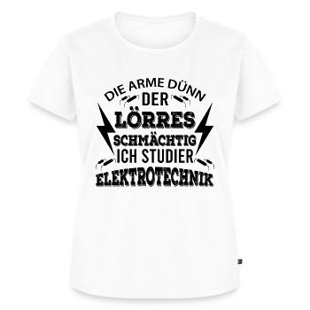 Elektrotechnik Lustig - Frauen Premium Bio T-Shirt - Weiß - Vorne - AI Model Female 172 dark (172cm)