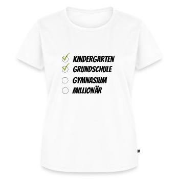 kindergarten grundschule gymnasium millionär 2020 - Frauen Premium Bio T-Shirt - Weiß - Vorne - AI Model Female 172 dark (172cm)