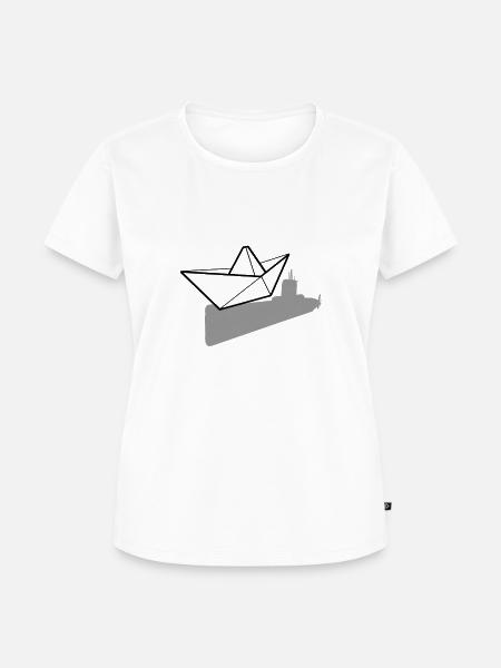 Papier-Unterwasser-Bootsschirm - Frauen Premium Bio T-Shirt - Weiß