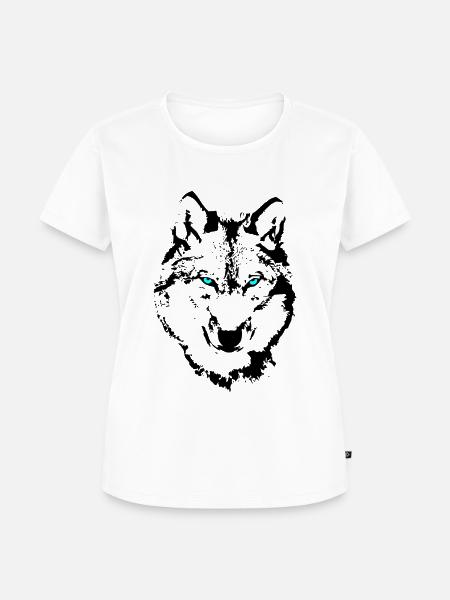 Wolf - Frauen Premium Bio T-Shirt - Weiß