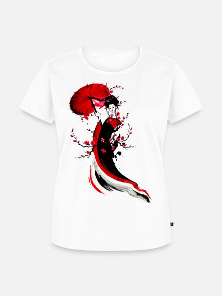 Geisha - Frauen Premium Bio T-Shirt - Weiß