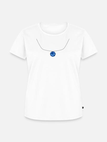 Stein April Saphir - Frauen Premium Bio T-Shirt - Weiß