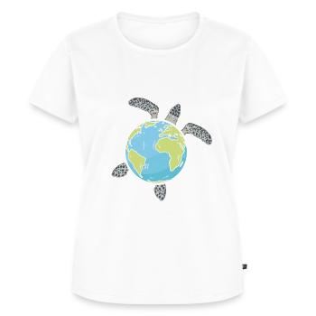 Tortue Terre Tortue de mer Journée de la Terre - T-shirt Premium bio Femme - blanc - Devant - AI Model Female 172 dark (172cm)