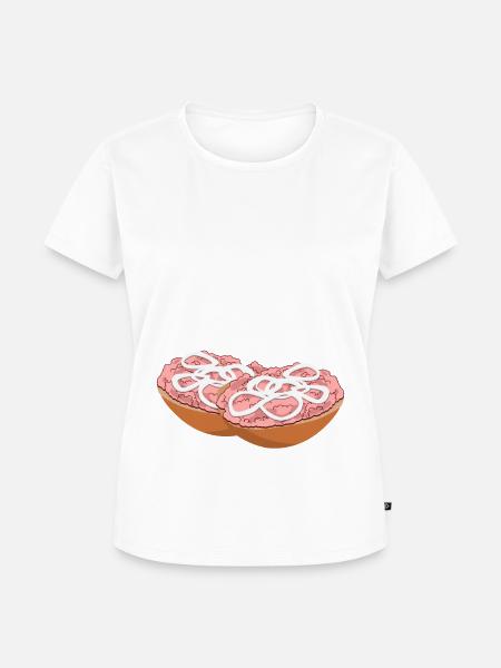 Hackfleisch Mettbrötchen - Frauen Premium Bio T-Shirt - Weiß