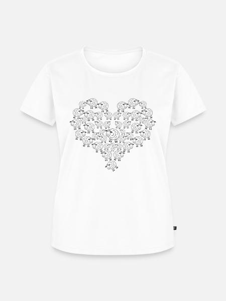 Schaf Schäfer Herz Schafe - Frauen Premium Bio T-Shirt - Weiß