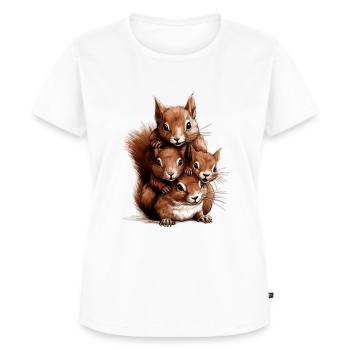 Eichhörnchen - Frauen Premium Bio T-Shirt - Weiß - Vorne - AI Model Female 172 dark (172cm)