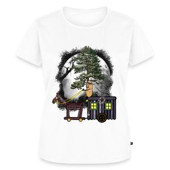 Halloween Voyage Cacahuète Calèche Forêt Nature - T-shirt Premium bio Femme - blanc - Devant - AI Model Female 172 dark (172cm)