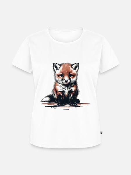 Fuchs Kinder Kind - Frauen Premium Bio T-Shirt - Weiß