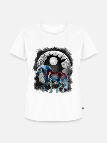 Halloween Pferde Pferd mystisch - Frauen Premium Bio T-Shirt - Weiß