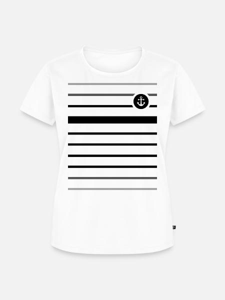 Schwarzer Ankermatrose und Medaillon - Frauen Premium Bio T-Shirt - Weiß