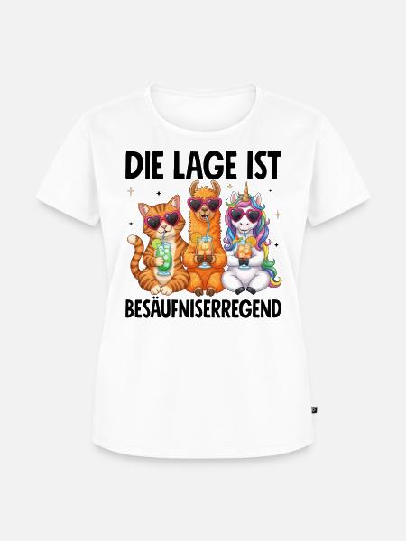 Die Lage Ist Besäufniserregend - Frauen Premium Bio T-Shirt - Weiß