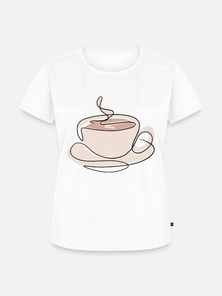 Kaffee Kaffeetasse Kaffeetrinker Kaffeeliebhaber - Frauen Premium Bio T-Shirt - Weiß