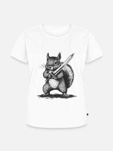 Schwert Squirrel - Frauen Premium Bio T-Shirt - Weiß