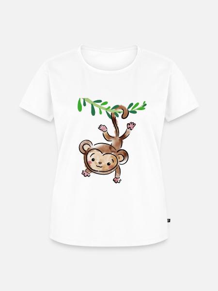 Adam Affe - Frauen Premium Bio T-Shirt - Weiß