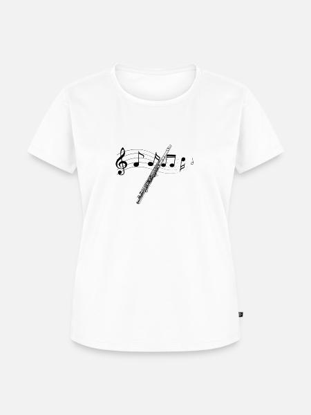 Querflöte / Flute - Frauen Premium Bio T-Shirt - Weiß