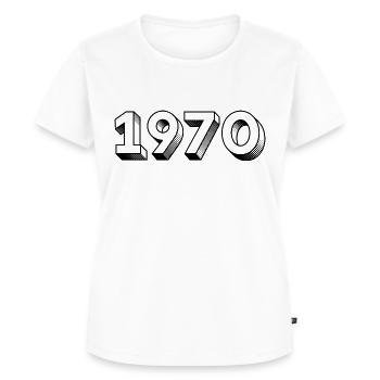 1970 Jahrgang Baujahr Geschenkidee - Frauen Premium Bio T-Shirt - Weiß - Vorne - AI Model Female 172 dark (172cm)