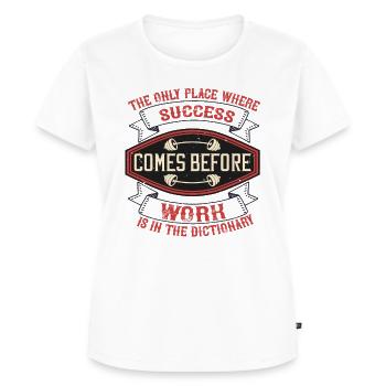 Kraftsport Fitness Spruch - Frauen Premium Bio T-Shirt - Weiß - Vorne - AI Model Female 172 dark (172cm)