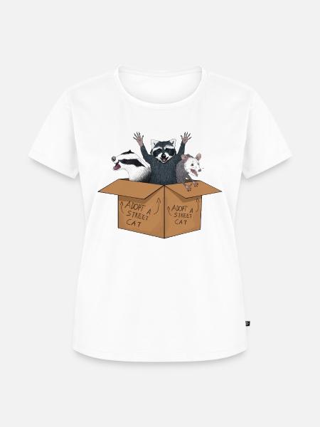 adoptiert eine streunende Katze - Frauen Premium Bio T-Shirt - Weiß