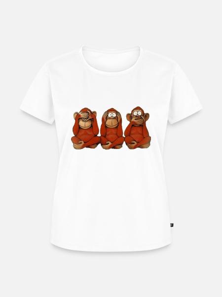 Drei Affen - Frauen Premium Bio T-Shirt - Weiß