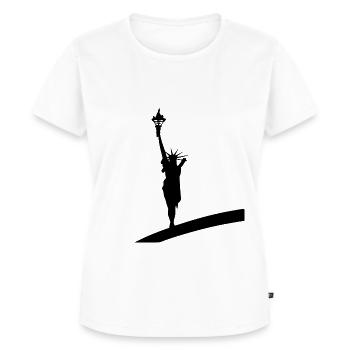 Statue abstraite de la liberté Amazone avec le feu - T-shirt Premium bio Femme - blanc - Devant - AI Model Female 172 dark (172cm)