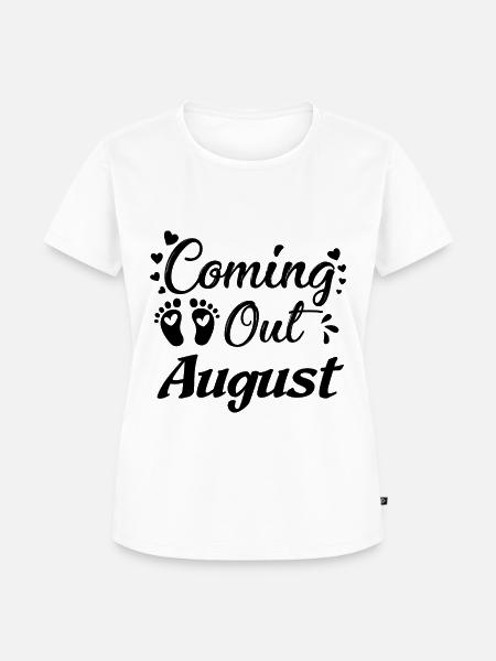 Bébé enceinte vient août - T-shirt Premium bio Femme - blanc