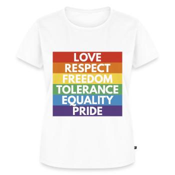 LGBTQ+ - T-shirt Premium bio Femme - blanc - Devant - AI Model Female 172 dark (172cm)