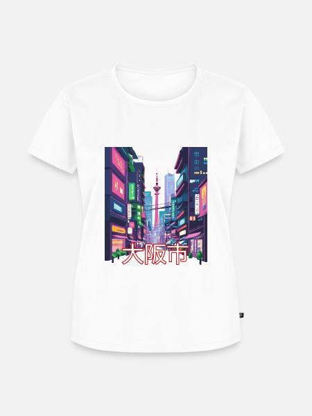 Osaka City Glow - Frauen Premium Bio T-Shirt -