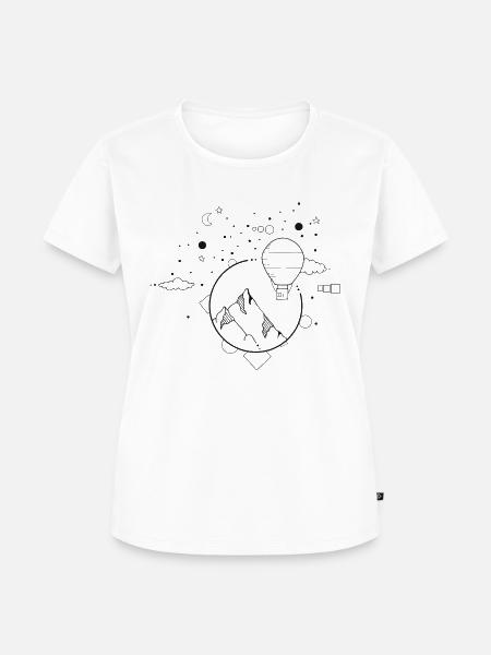 Berglandschaft minimalistisch - Frauen Premium Bio T-Shirt - Weiß