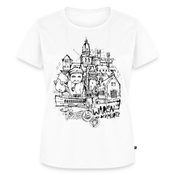 Waren an der Müritz - Frauen Premium Bio T-Shirt - Weiß - Vorne - AI Model Female 172 dark (172cm)