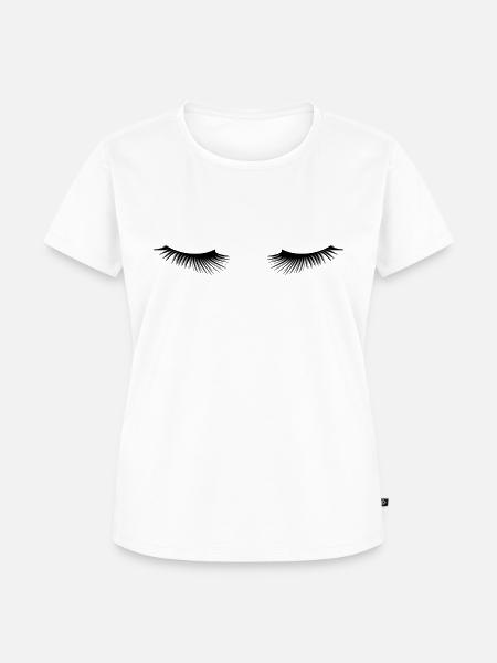 Wimpern - Frauen Premium Bio T-Shirt - Weiß