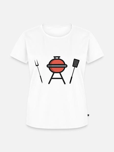 Grill Icon Grillsaison - Frauen Premium Bio T-Shirt - Weiß