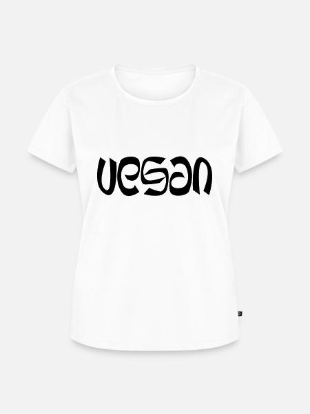 Vegan Ambigramm - Frauen Premium Bio T-Shirt - Weiß