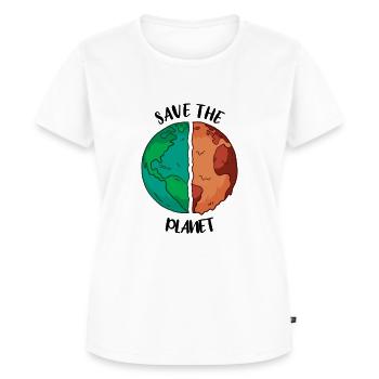 Save the Planet - Frauen Premium Bio T-Shirt - Weiß - Vorne - AI Model Female 172 dark (172cm)