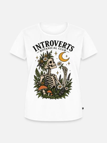 Introverts Botanischer Club Skeleton - Frauen Premium Bio T-Shirt - Weiß