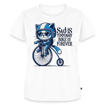 Cats Bicycle Design with Saying for Cyclists - Women's Premium Organic T-shirt - white - Front - AI Model Female 172 dark (172cm)
