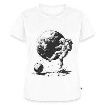 Soccer des astronautes - T-shirt Premium bio Femme - blanc - Devant - AI Model Female 172 dark (172cm)