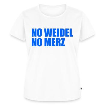 No weidel no merz - Frauen Premium Bio T-Shirt - Weiß - Vorne - AI Model Female 172 dark (172cm)